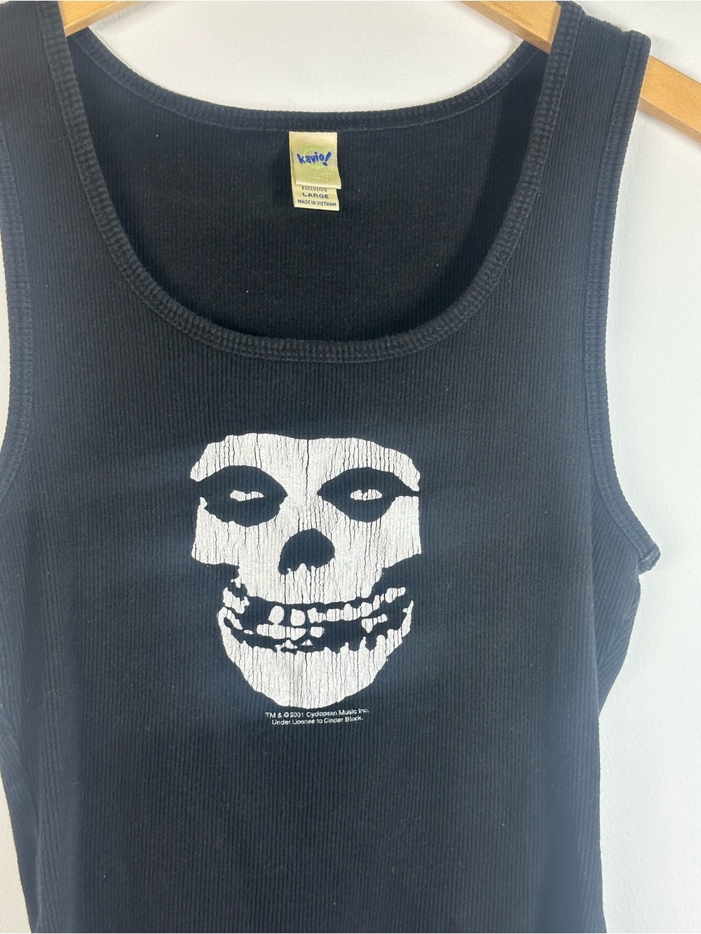 Vintage 2001 Misfits Fiend Skull Black Ribbed Tank Top – Size Large - Picture 3 of 7